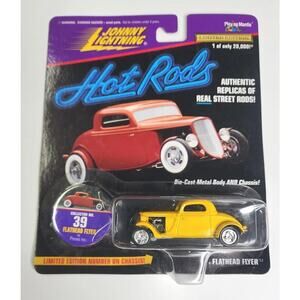 1997 Johnny Lightning Hot Rods Collector No. 39 Flathead Flyer 1/64 Yellow HW20